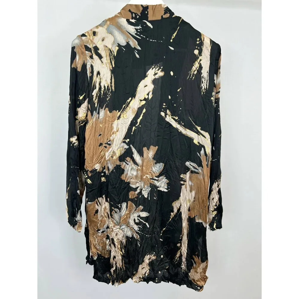 ALEMBIKA Size M BLACK AND GOLD Women Kimono